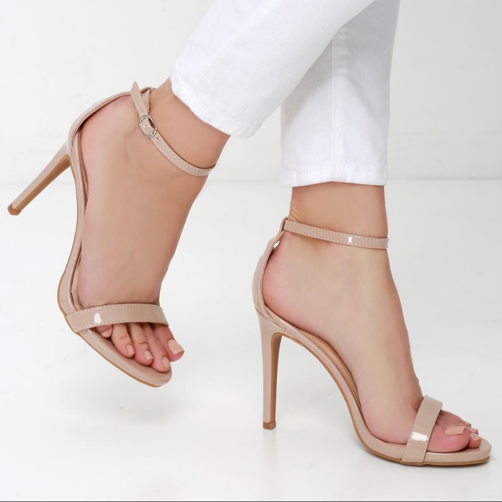 Lulus Nude Patent Leather Heels